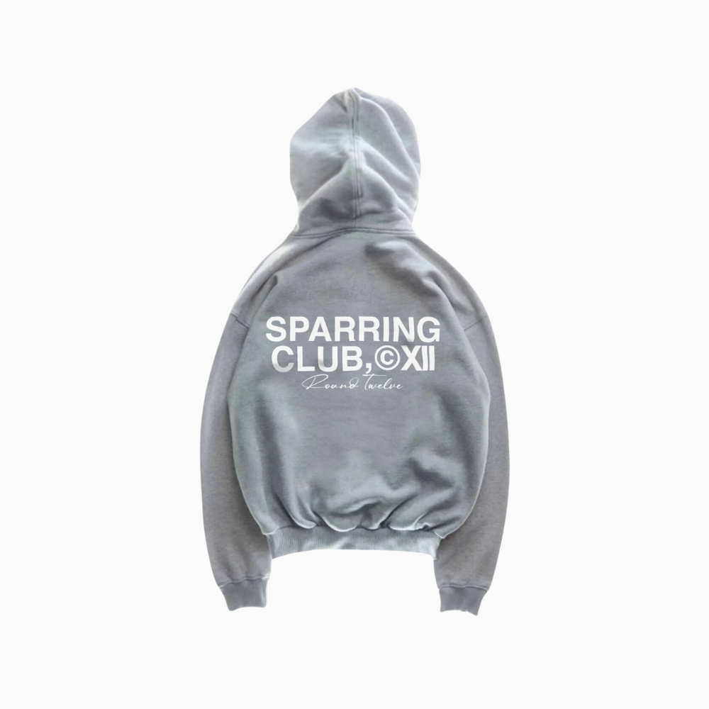 SPARRING CLUB HOODIE GREY/WHITE